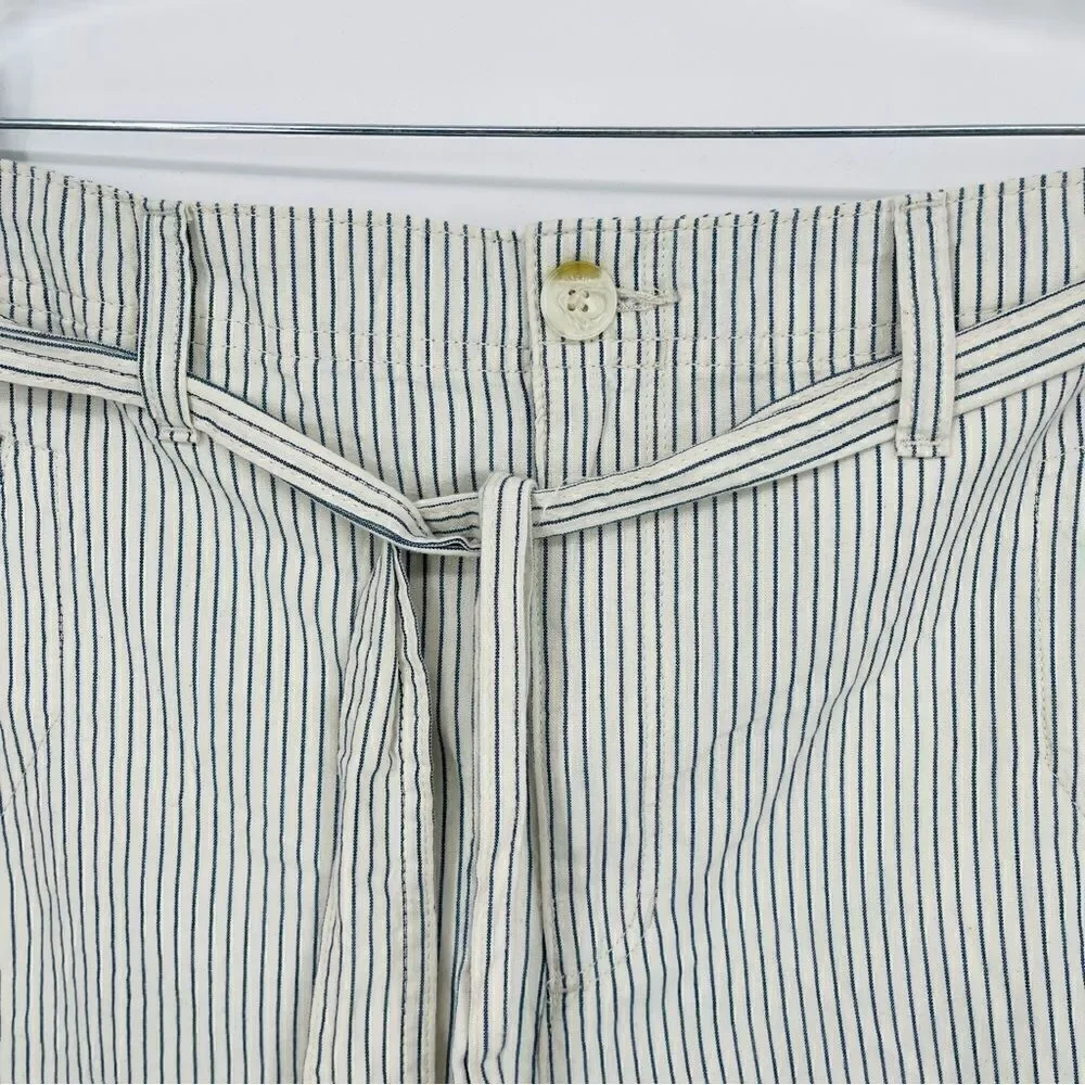 NEW American Eagle Hi-Rise Striped Tie Waist 100% Cotton Shorts Size 12 - Picture 3 of 8